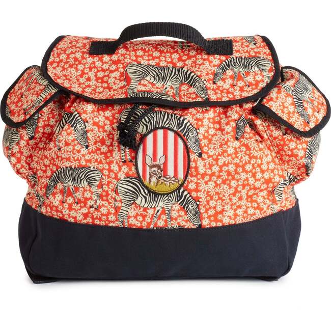 Paula Adjustable Straps Canva Backpack, Zebra Garden
