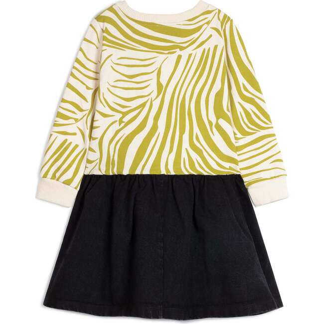 Mercedes Long Sleeve Fleece Dress, Zebra Olive - Dresses - 5