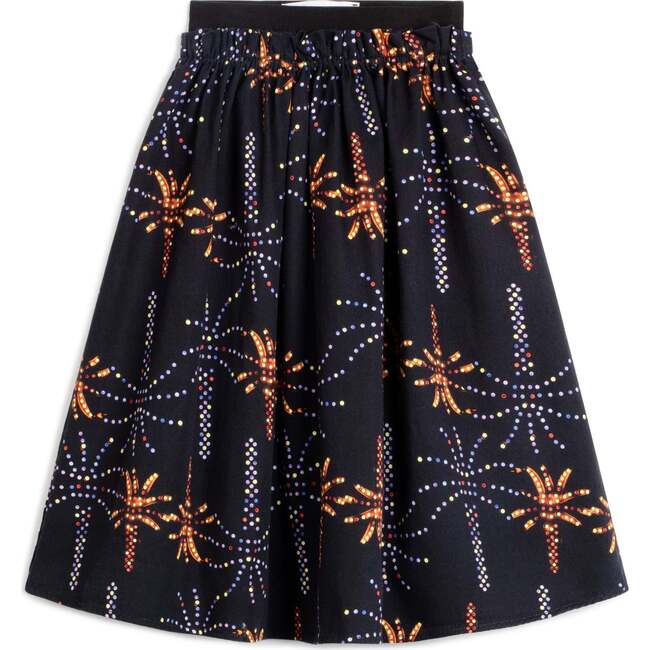 Silvina Elastic Waist Mid Length Skirt, Fireworks - Skirts - 6
