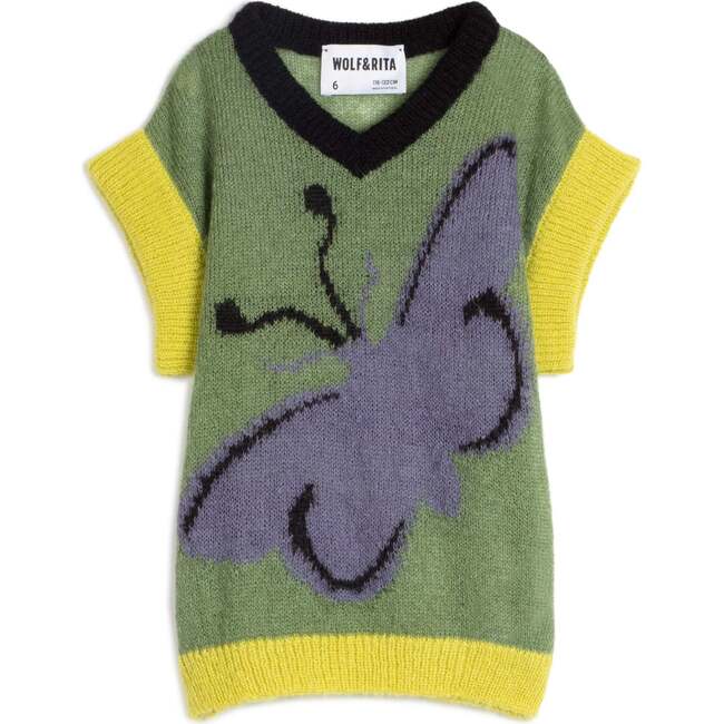 Marco Sleeveless V-Neck Knitted Vest, Butterfly
