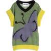 Marco Sleeveless V-Neck Knitted Vest, Butterfly - Sweaters - 1 - thumbnail