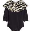 Baby's Aurora Long Sleeve Snap Button Bodysuit, Zebra Black - Bodysuits - 1 - thumbnail