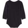 Baby's Aurora Long Sleeve Snap Button Bodysuit, Zebra Black - Bodysuits - 4
