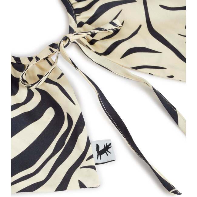 Baby's Aurora Long Sleeve Snap Button Bodysuit, Zebra Black - Bodysuits - 7