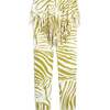 Ana Gathered Fringe Back Skirt Leggings, Zebra Olive - Leggings - 4