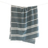 Creative Women Aden Throw, Natural / Navy - Blankets - 1 - thumbnail