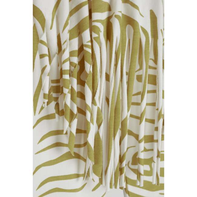 Ana Gathered Fringe Back Skirt Leggings, Zebra Olive - Leggings - 5