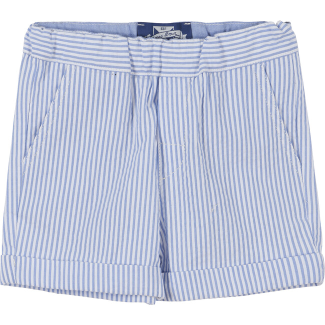 Little Charlie Pull Up Shorts, Blue Stripe