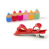 Pencils Vibrant Red Bow Hair Clips - Hair Accessories - 1 - thumbnail