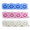Happy Faces Satin Blue White Pink Hair Clips - Hair Accessories - 1 - thumbnail