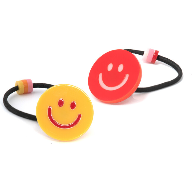 Happy Face Red Yellow Hair Ties