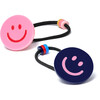 Happy Face Pink Navy Hair Ties - Hair Accessories - 1 - thumbnail