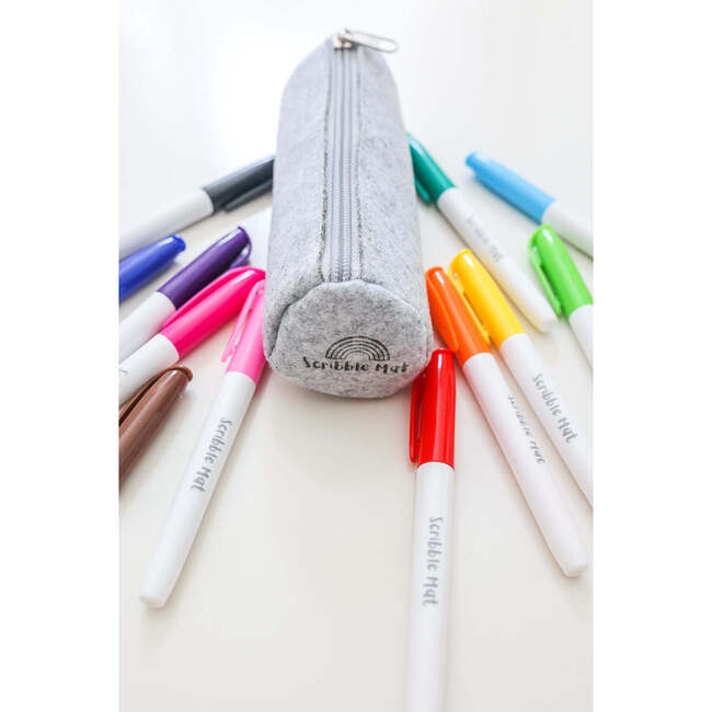 Grey Pencilcase & Erasable Pens - Arts & Crafts - 2