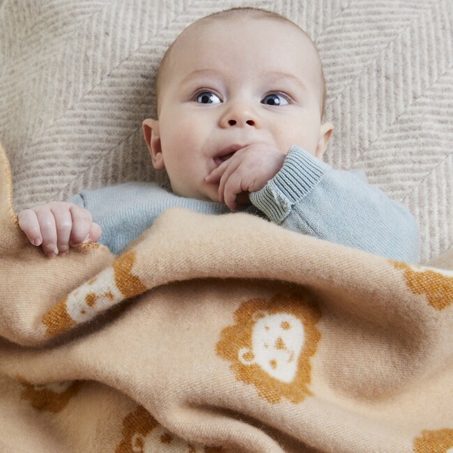 Super Soft Merino Baby Blanket, Lion - Blankets - 2