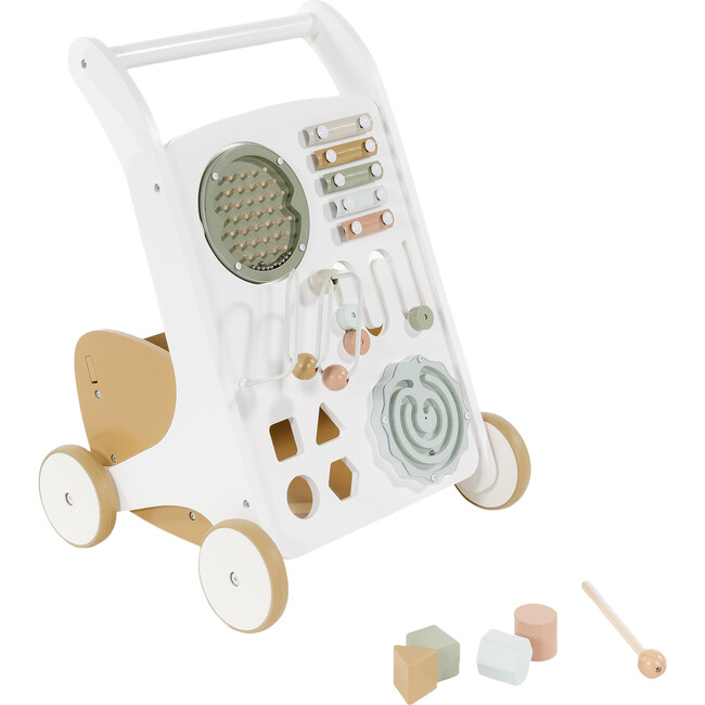 Wooden Activity Walker With Basket, Bicotti