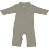 Bamboo Fleece Collared Jumpsuit, Maple - Rompers - 1 - thumbnail