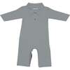 Bamboo Fleece Collared Jumpsuit, Sage - Rompers - 1 - thumbnail