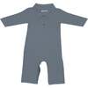 Bamboo Fleece Collared Jumpsuit, Hush - Rompers - 1 - thumbnail