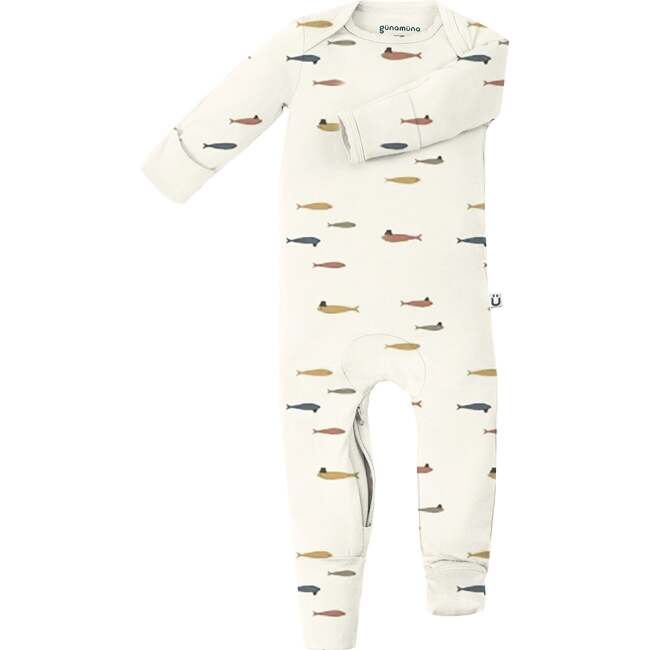 DiaperZip Convertible Footie Pajamas, Fish With A Hat