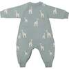 Baby Fleece Romper Jumpsuit, Giraffe Moss - Rompers - 1 - thumbnail