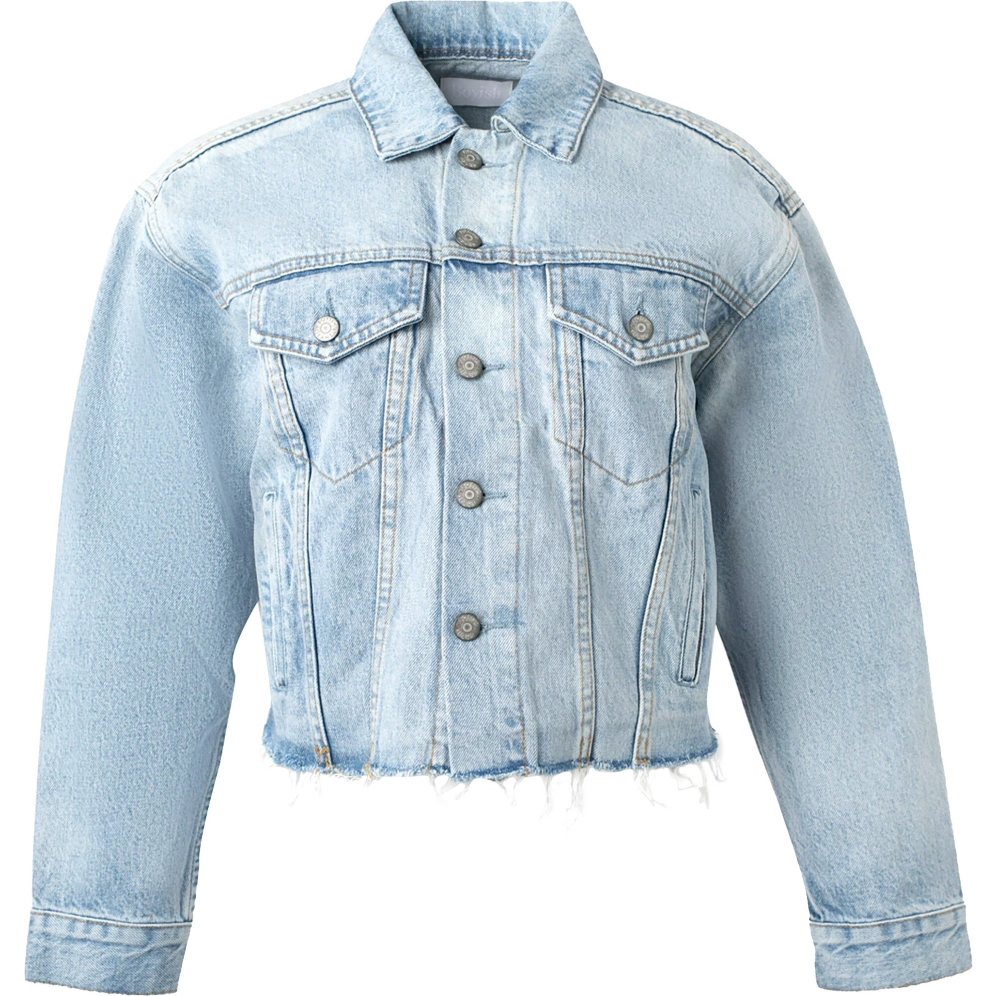 The Harvey Raw Hem Cropped Denim Jacket, She's All That - Jackets - 1