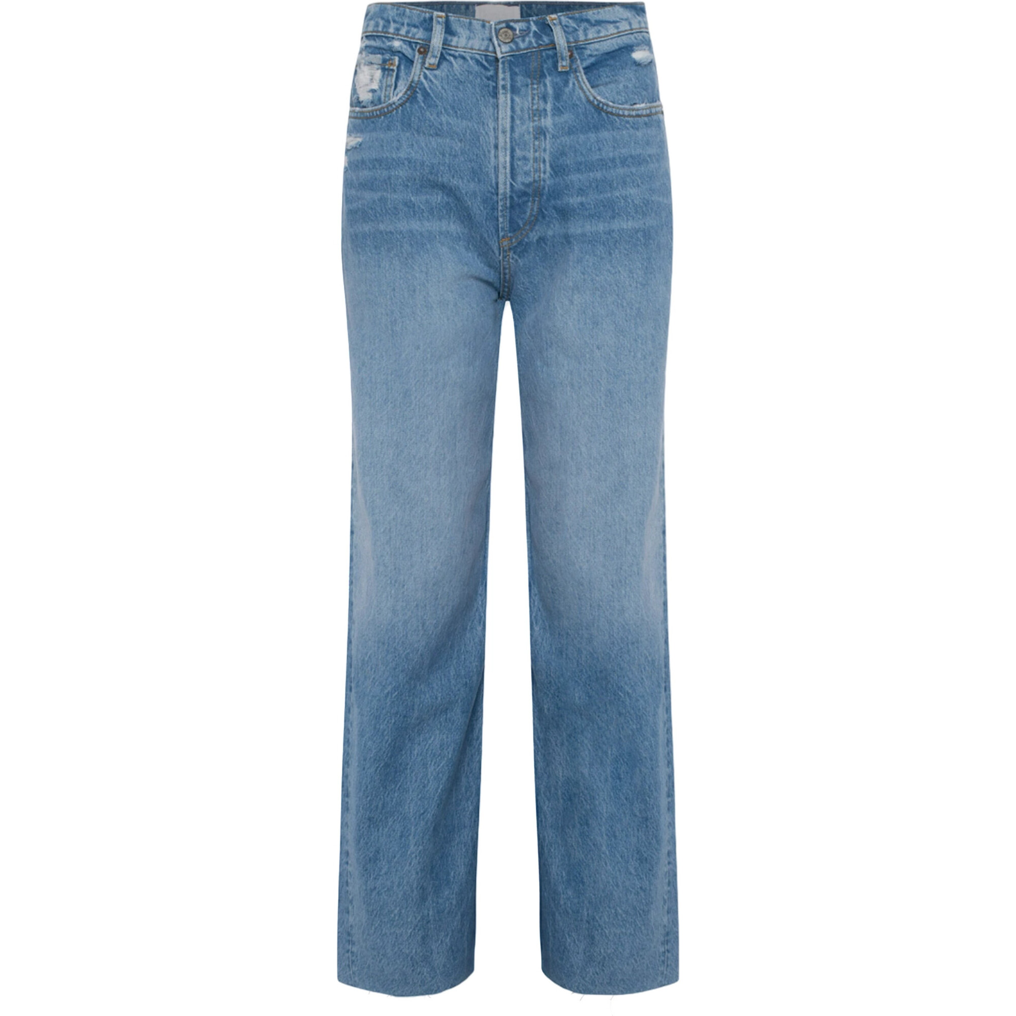 The Charley High-Rise Raw Hem Comfort Fit Wide Leg Jeans, Silverado - Jeans - 1