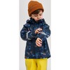 Kid's Vesi All-Over Print Zipper Rain Jacket, Navy - Raincoats - 2