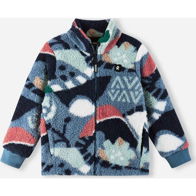 Kid's Turkkinen Sherpa Fleece Full Zip Sweater, Blue Ocean