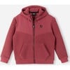 Kid's Samota Fur Fleece Waterproof Full Zip Hoodie, Red Clay - Sweatshirts - 1 - thumbnail