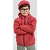 Kid's Samota Fur Fleece Waterproof Full Zip Hoodie, Red Clay - Sweatshirts - 2