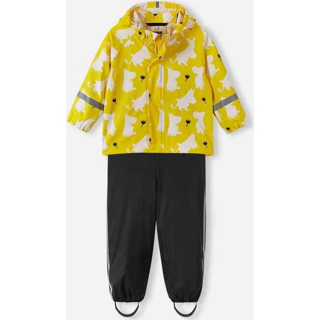 Kid's Moomin Plask Rain Jacket & Pant Set, Yellow - Two Pieces - 1
