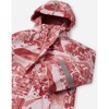 Kid's Koski Fleece Lined Rain Jacket, Rose Blush - Raincoats - 3