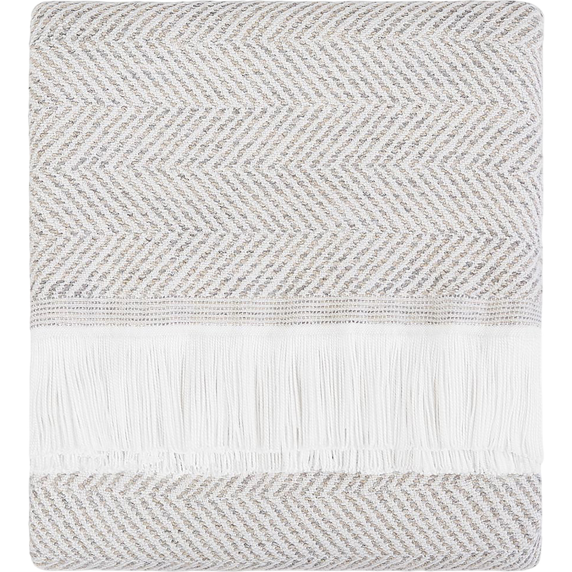 Herringbone Stain Resistant Indoor Outdoor Throw, Cloud - Throws - 1