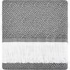 Herringbone Stain Resistant Indoor Outdoor Throw, Pewter - Throws - 1 - thumbnail