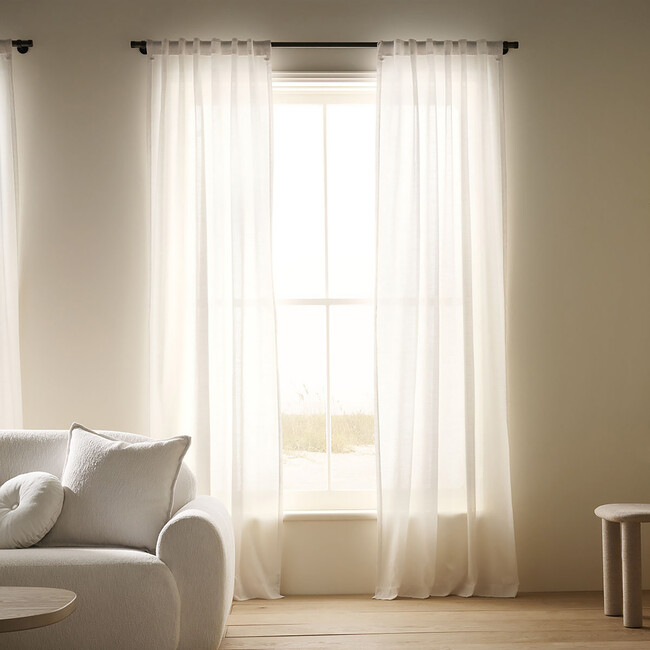 Lina Sheer UV Protection Curtain​​, Natural - Window Treatments - 2