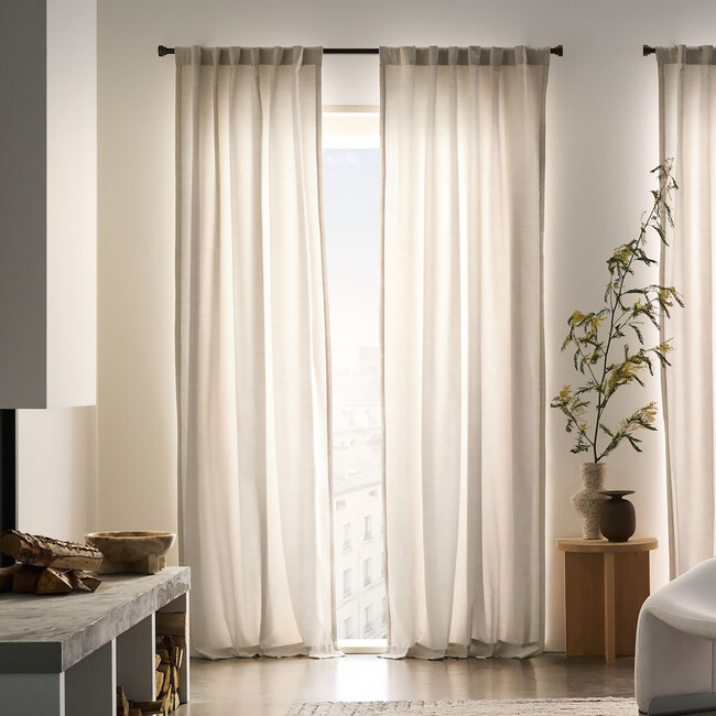 Durant Light Filtering UV Protection Curtain​​, Flax - Window Treatments - 2