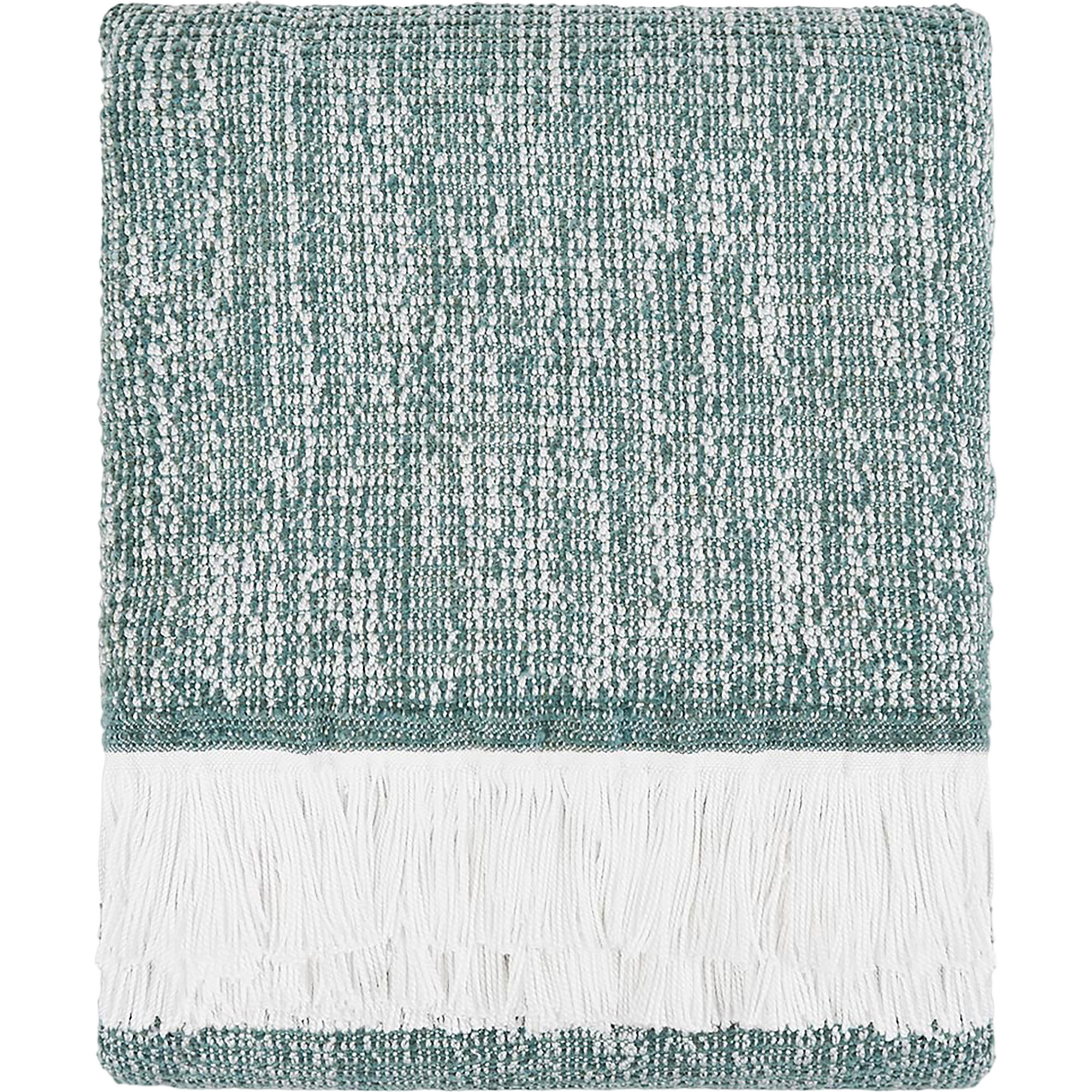 Crosshatch Stain Resistant Indoor Outdoor Throw, Spa - Throws - 1