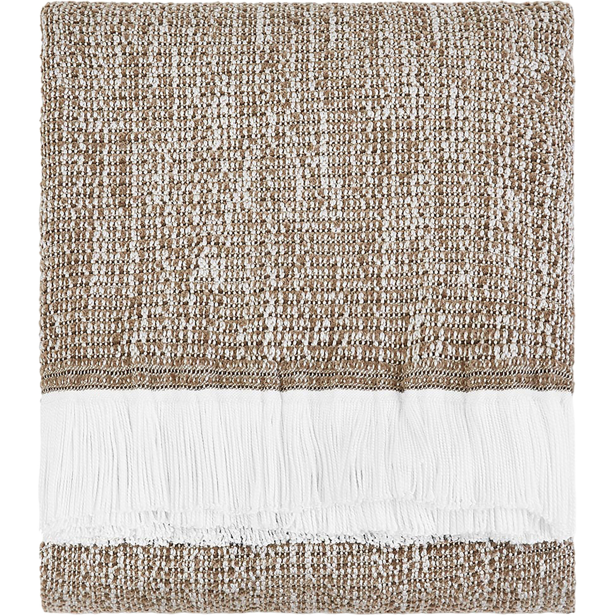 Crosshatch Stain Resistant Indoor Outdoor Throw, Latte - Throws - 1