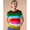 Women's Striped Regular Fit Tee, Multicolors - T-Shirts - 2