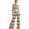 Women's Zigzag Short Sleeve Knit Tee, Multicolors - T-Shirts - 1 - thumbnail