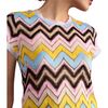 Women's Zigzag Short Sleeve Knit Tee, Multicolors - T-Shirts - 3