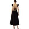 Women's Bodrum Short Puff Sleeve Back Tie Dress, Black - Dresses - 3