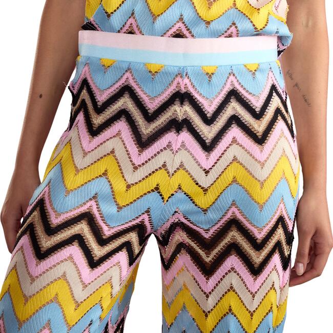 Women's Zigzag High Waist Knit Pants, Multicolors - Pants - 4