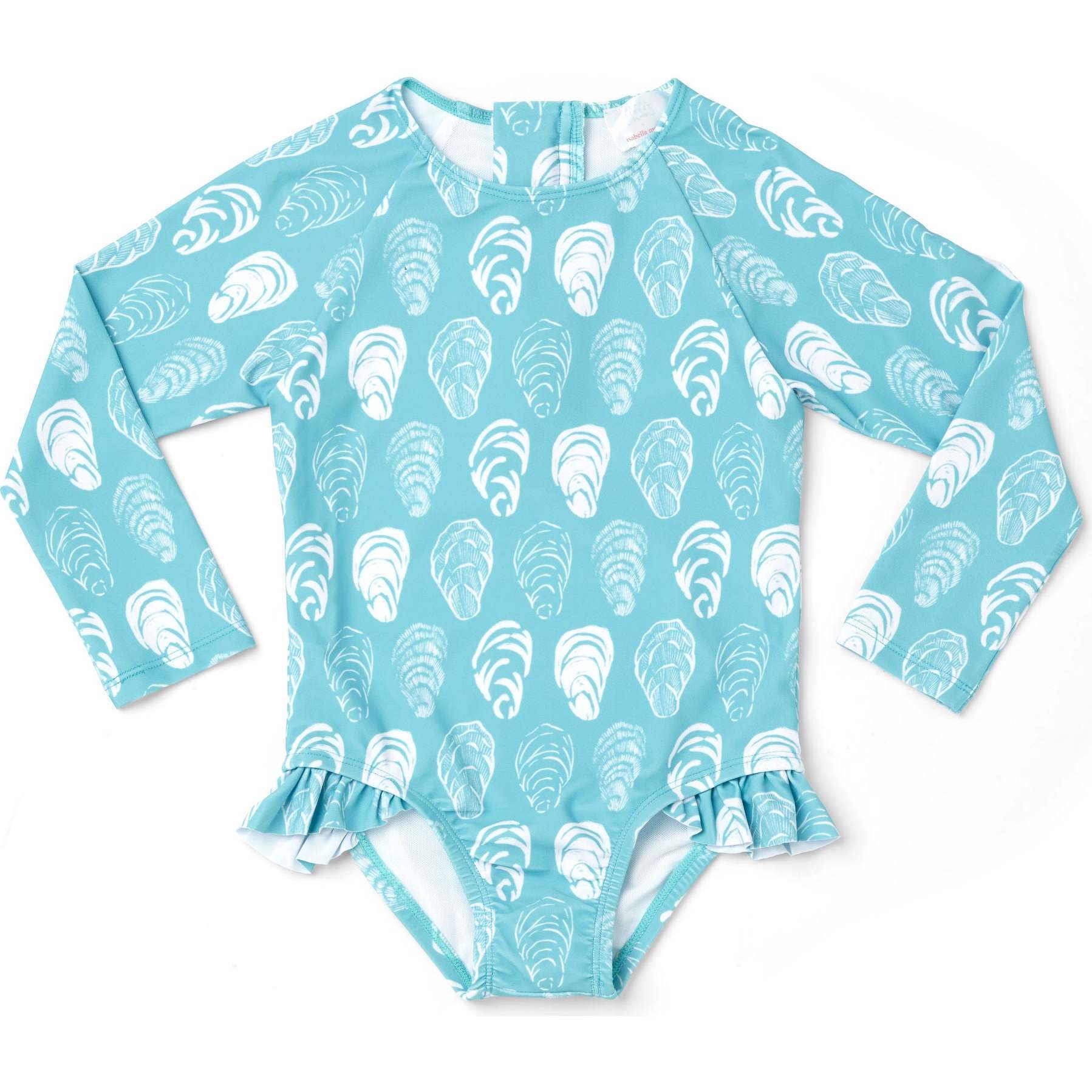 Rashguard Long Sleeve One-Piece Swimsuit, Oyster Sea Glass - One Pieces - 1