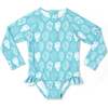 Rashguard Long Sleeve One-Piece Swimsuit, Oyster Sea Glass - One Pieces - 1 - thumbnail