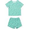 Rainbow Print 2-Piece Short Sleeve Tee & Short Playset, Jade - Mixed Apparel Set - 1 - thumbnail