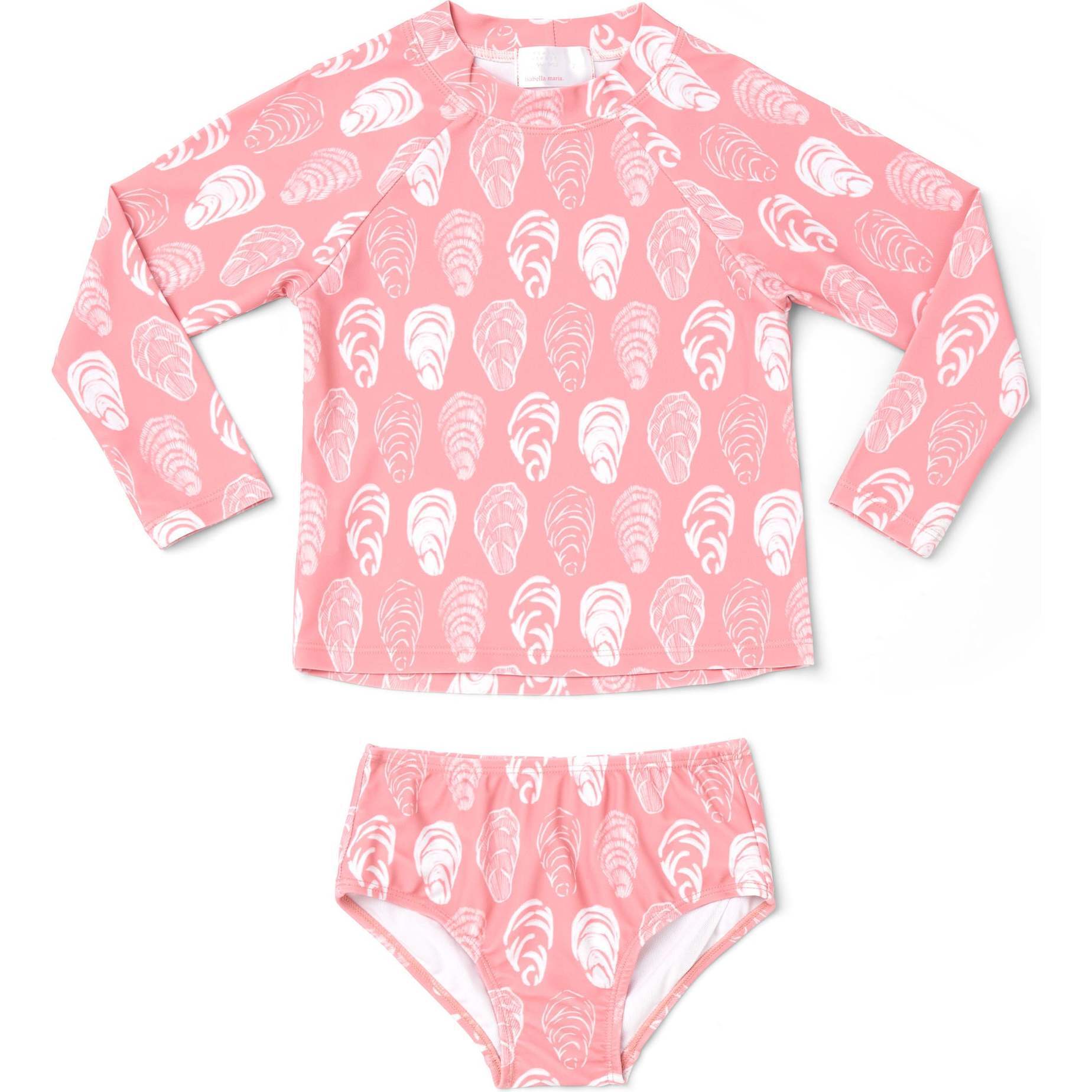 Rashguard Long Sleeve One-Piece Swimsuit, Oyster Pink Coral - Rash Guards - 1