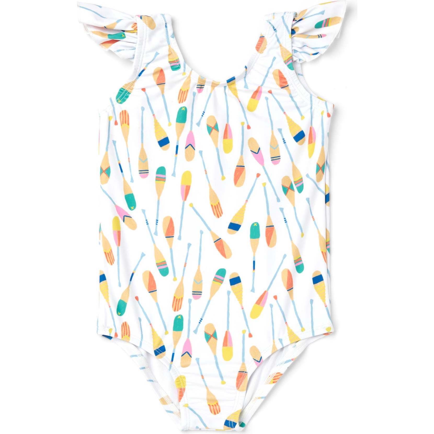 Flutter Sleeveless One-Piece Swimsuit, Painted Oars - One Pieces - 1