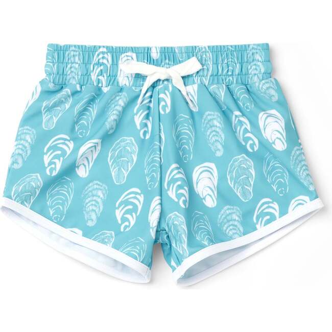 Drawstring Waist UPF50 Swim Trunks, Oyster Sea Glass