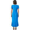 Women's Lulani Puff Cap Sleeve Round Neck Dress, Sapphire Blue - Dresses - 2